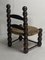 Niedriger Rush Chair aus Holz gedrechselt von Charles Dudouyt, Frankreich, 1950er 13