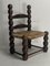 Niedriger Rush Chair aus Holz gedrechselt von Charles Dudouyt, Frankreich, 1950er 11