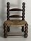 Niedriger Rush Chair aus Holz gedrechselt von Charles Dudouyt, Frankreich, 1950er 1