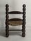 Niedriger Rush Chair aus Holz gedrechselt von Charles Dudouyt, Frankreich, 1950er 5