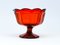 Art Deco Red Bowl on Stand from Huta Hortensja, Poland, 1950s 1