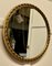 Specchio da parete rotondo decorativo smussato dorato, anni '50, Immagine 3