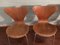 3107 Ant Teak & Plywood Chairs by Arne Jacobsen for Fritz Hansen, 1960s, Set of 4 4