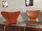 3107 Ant Teak & Plywood Chairs by Arne Jacobsen for Fritz Hansen, 1960s, Set of 4, Image 5