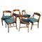 Wooden Dining Chairs in the style of Ico Parisi for Cassina, 1970s, Set of 6 1