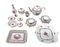 Chinese Tea Service with Accessories from Herend, Set of 30 1