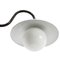 Vintage Industrial White Enamel, Brass and White Opaline Wall Light, Image 6