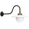 Vintage Industrial White Enamel, Brass and White Opaline Wall Light 3