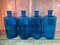 French Pharmacy Bottle in Blue Glass, 1860, Set of 4 7