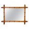 Espejo mediano de imitación de bambú en color marrón, Francia, años 40, Imagen 1