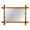 Medium Faux Bamboo Mirror in Brown Color, France, 1940s 1