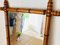 Espejo mediano de imitación de bambú en color marrón, Francia, años 40, Imagen 7