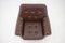 Danish Brown Leather Armchair, Denmark, 1970s, Image 4