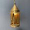 Brass Lantern Hanging Lamp with Yellow Glass 3