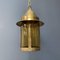 Brass Lantern Hanging Lamp with Yellow Glass, Image 6