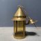 Brass Lantern Hanging Lamp with Yellow Glass 17