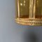 Brass Lantern Hanging Lamp with Yellow Glass 13