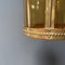 Brass Lantern Hanging Lamp with Yellow Glass, Image 13