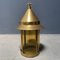 Brass Lantern Hanging Lamp with Yellow Glass 18
