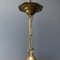 Brass Lantern Hanging Lamp with Yellow Glass 9