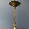 Brass Lantern Hanging Lamp with Yellow Glass, Image 9