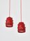 Danish Modern Red Ceramics Pendants attributed to Jette Hellerøe for Axella Studio, 1970s, Set of 2, Image 8