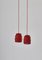 Danish Modern Red Ceramics Pendants attributed to Jette Hellerøe for Axella Studio, 1970s, Set of 2, Image 3