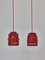 Danish Modern Red Ceramics Pendants attributed to Jette Hellerøe for Axella Studio, 1970s, Set of 2 4