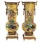 Enameled Porcelain, Gilt Bronze and Onyx Vases, Set of 2, Image 1