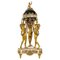 Gilt and Enameled Bronze Clock in White Marble The Three Graces 1