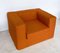 Set de Fauteuil Orange Mid-Century, Italie, 1970s, Set de 3 2