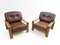 Mid-Century Modern Armchairs in Leather and Oak, 1960s, Set of 2, Image 2