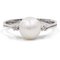 Vintage 18k White Gold Pearl and Diamond Ring, 1960s, Image 1