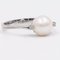 Vintage 18k White Gold Pearl and Diamond Ring, 1960s, Image 3