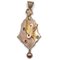 Bourbon Pendant in Gold with Precious Stones and Bead 1