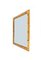 Mid-Century Square Wall Mirror in Brass and Bamboo, Italy, 1970s 5