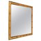 Mid-Century Square Wall Mirror in Brass and Bamboo, Italy, 1970s, Image 1