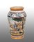 Ancient Vase in Enameled Majolica Depicting Peasant Scene, Early 20th Century, Image 1