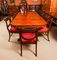 20th Century Brass Inlaid Twin Pillar Dining Table & Swag Back Chairs, 1950s, Set of 15 2