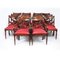 20th Century Brass Inlaid Twin Pillar Dining Table & Swag Back Chairs, 1950s, Set of 15 16