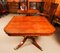 Large Vintage Flame Mahogany & Brass Inlaid Twin Pillar Dining Table, 1950s, Image 6