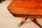 Large Vintage Flame Mahogany & Brass Inlaid Twin Pillar Dining Table, 1950s 9
