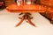 Large Vintage Flame Mahogany & Brass Inlaid Twin Pillar Dining Table, 1950s 14