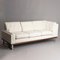 Mid-Century Three-Seater Curved End Sofa in White Boucle, 1960s, Image 5