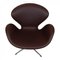 Poltrona Swan in pelle anilina Nevada color cioccolato di Arne Jacobsen per Fritz Hansen, inizio XXI secolo, Immagine 3