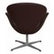 Swan Armchair in Chocolate Nevada Aniline Leather by Arne Jacobsen for Fritz Hansen, 2000s 7