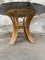 Mesa de comedor o centro italiana Mid-Century moderna de bambú con superficie de vidrio ahumado, años 70, Imagen 5