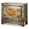 Crackled Blue Cabinet with Floral Painting, 1920s 1