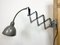 Industrial Grey Scissor Wall Lamp from Elektroinstala, 1960s, Image 2