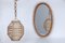 Juego de espejos ovalados y lámpara de araña de bambú atribuida a Franco Albini, años 60. Juego de 2 de Franco Albini, Juego de 2, Imagen 4